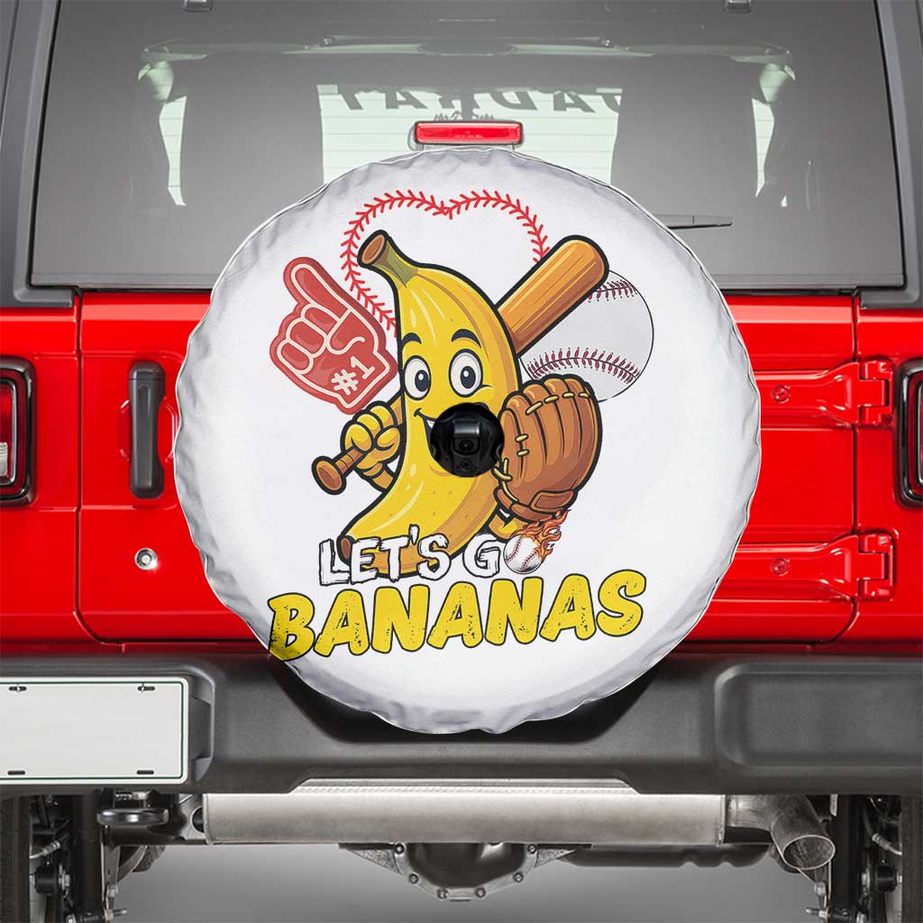 Funny Baseball Spare Tire Cover Lets Go Bananas Fruit Sports Lover Gift - Wonder Print Shop