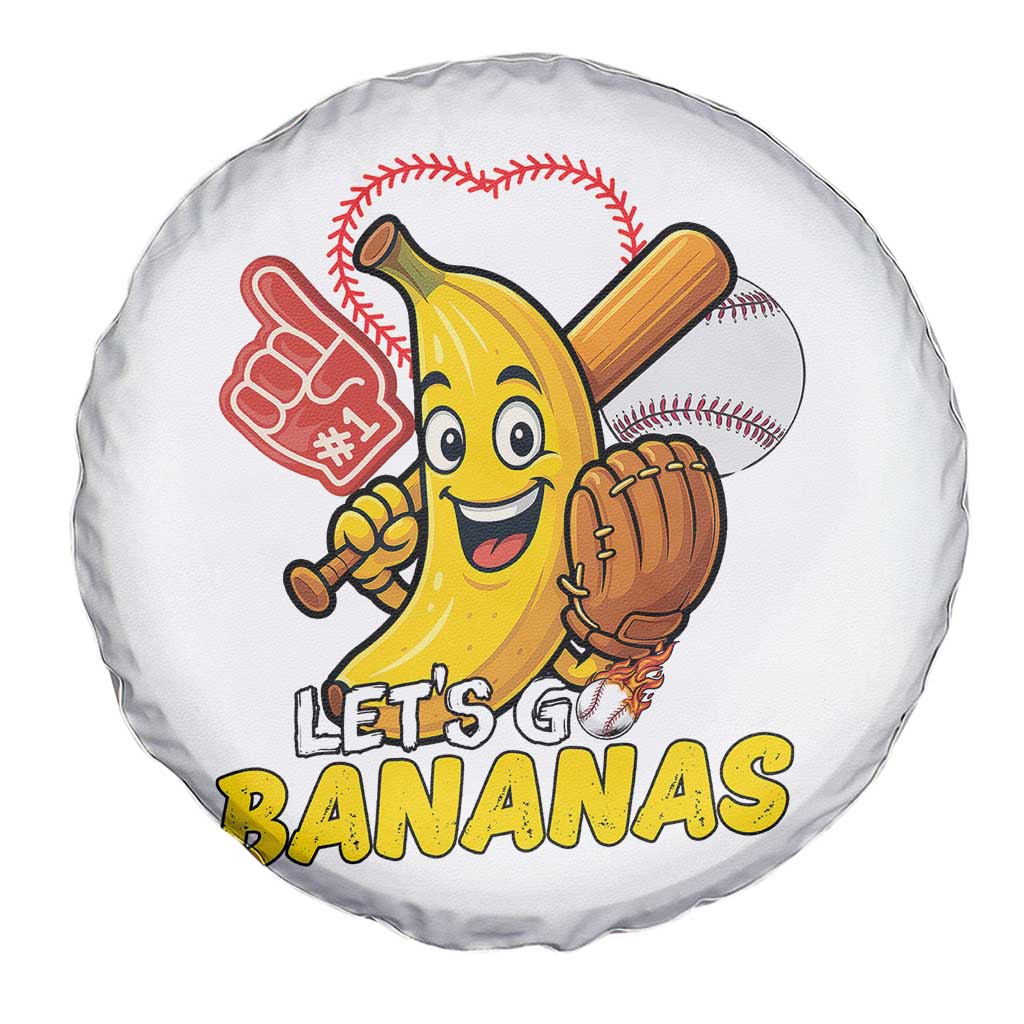 Funny Baseball Spare Tire Cover Lets Go Bananas Fruit Sports Lover Gift - Wonder Print Shop