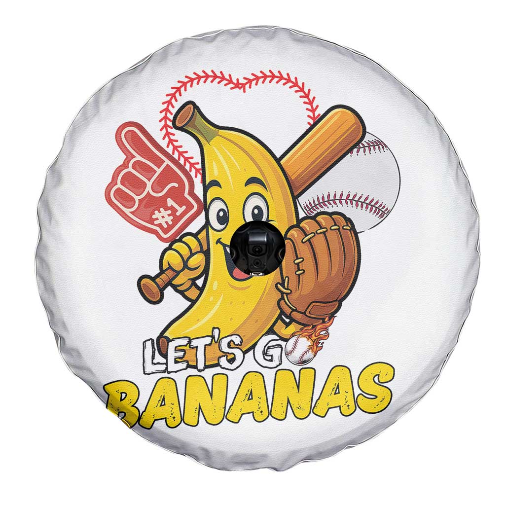 Funny Baseball Spare Tire Cover Lets Go Bananas Fruit Sports Lover Gift - Wonder Print Shop