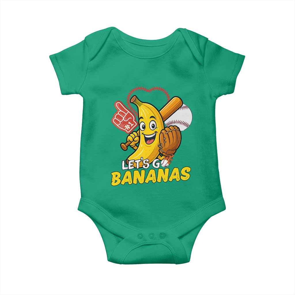 Funny Baseball Baby Onesie Lets Go Bananas Fruit Sports Lover Gift - Wonder Print Shop