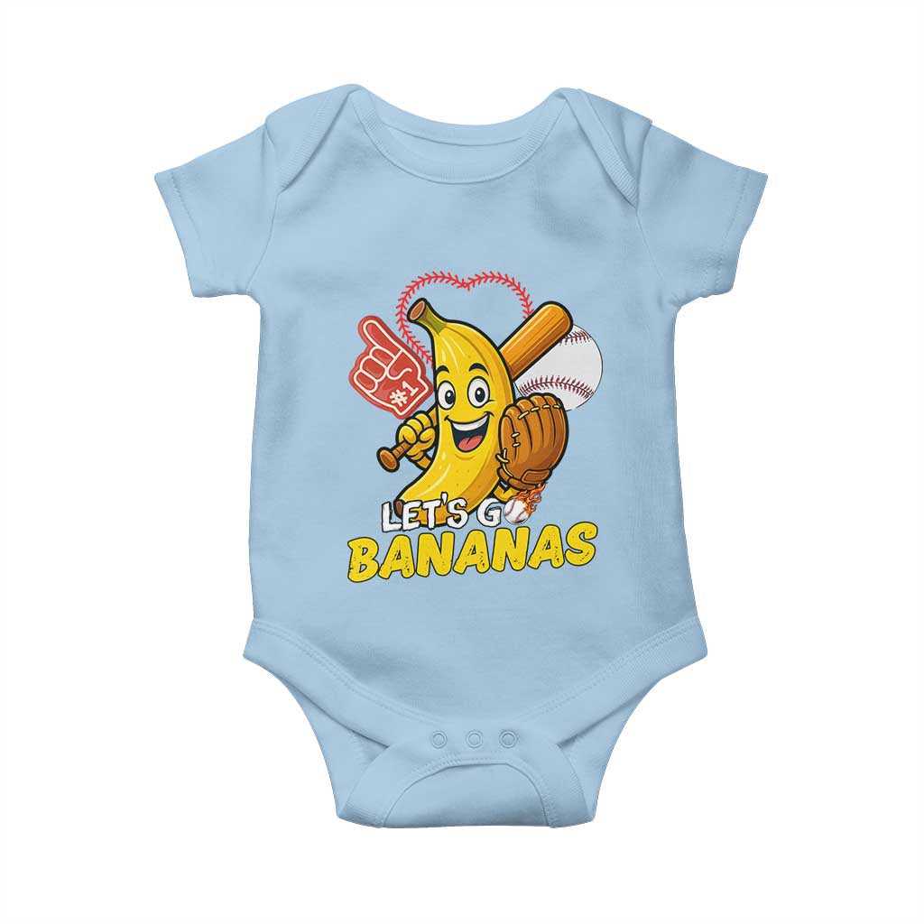 Funny Baseball Baby Onesie Lets Go Bananas Fruit Sports Lover Gift - Wonder Print Shop
