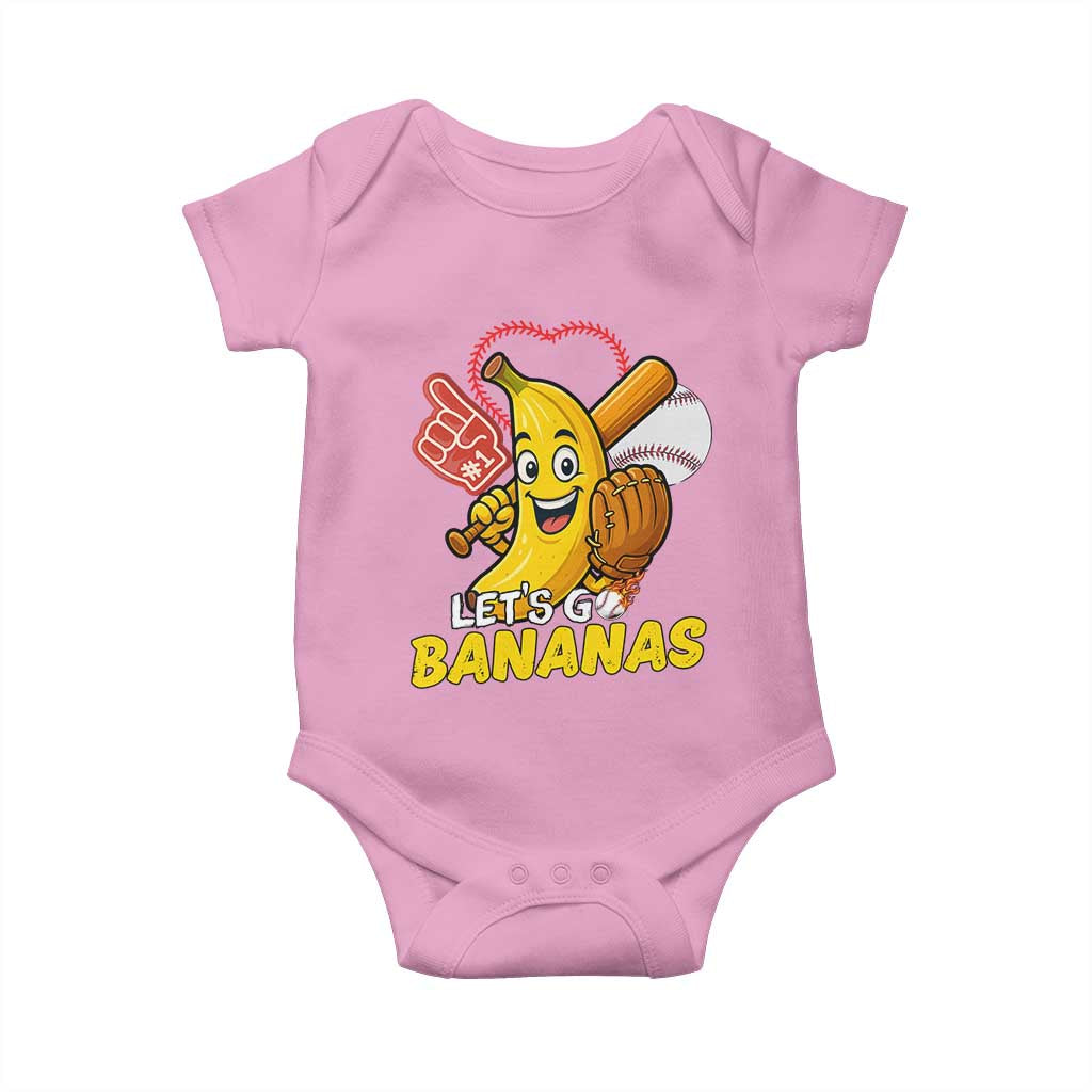 Funny Baseball Baby Onesie Lets Go Bananas Fruit Sports Lover Gift - Wonder Print Shop