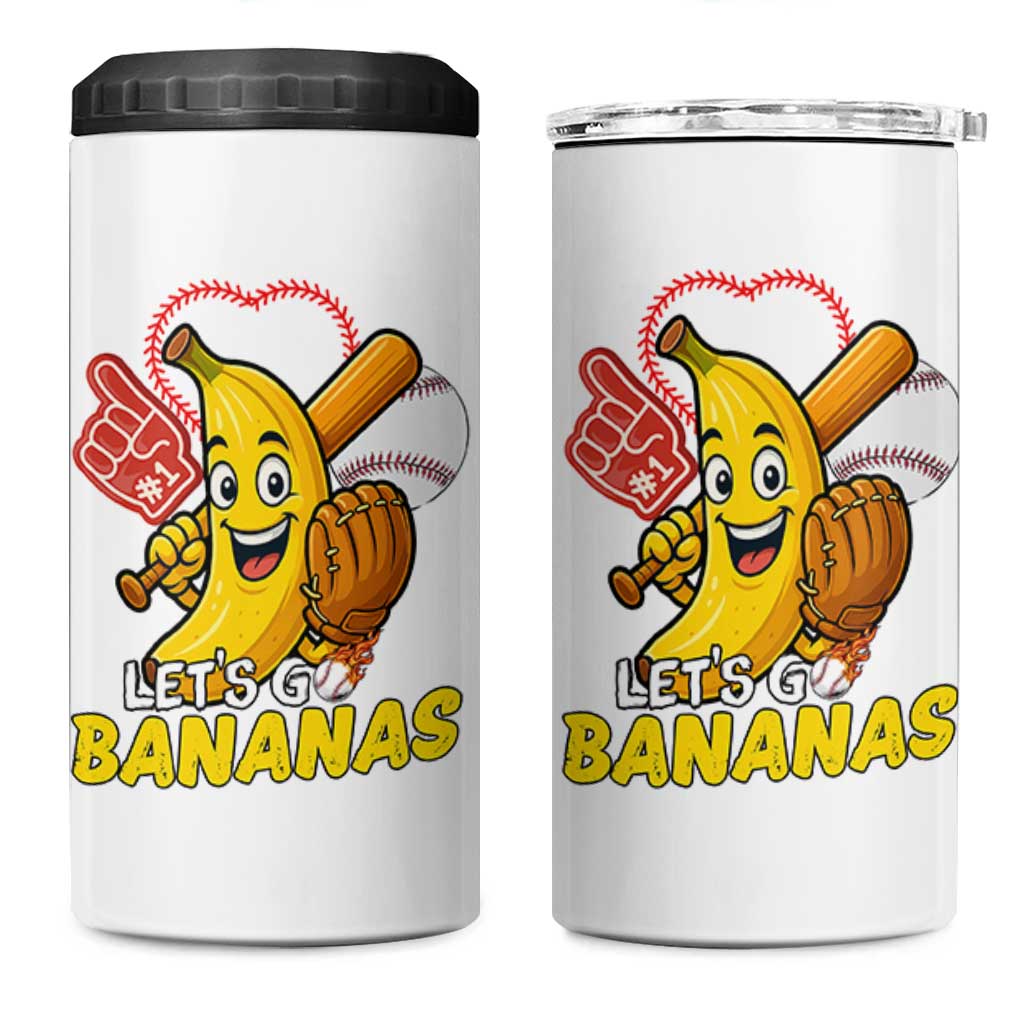 Funny Baseball 4 in 1 Can Cooler Tumbler Lets Go Bananas Fruit Sports Lover Gift