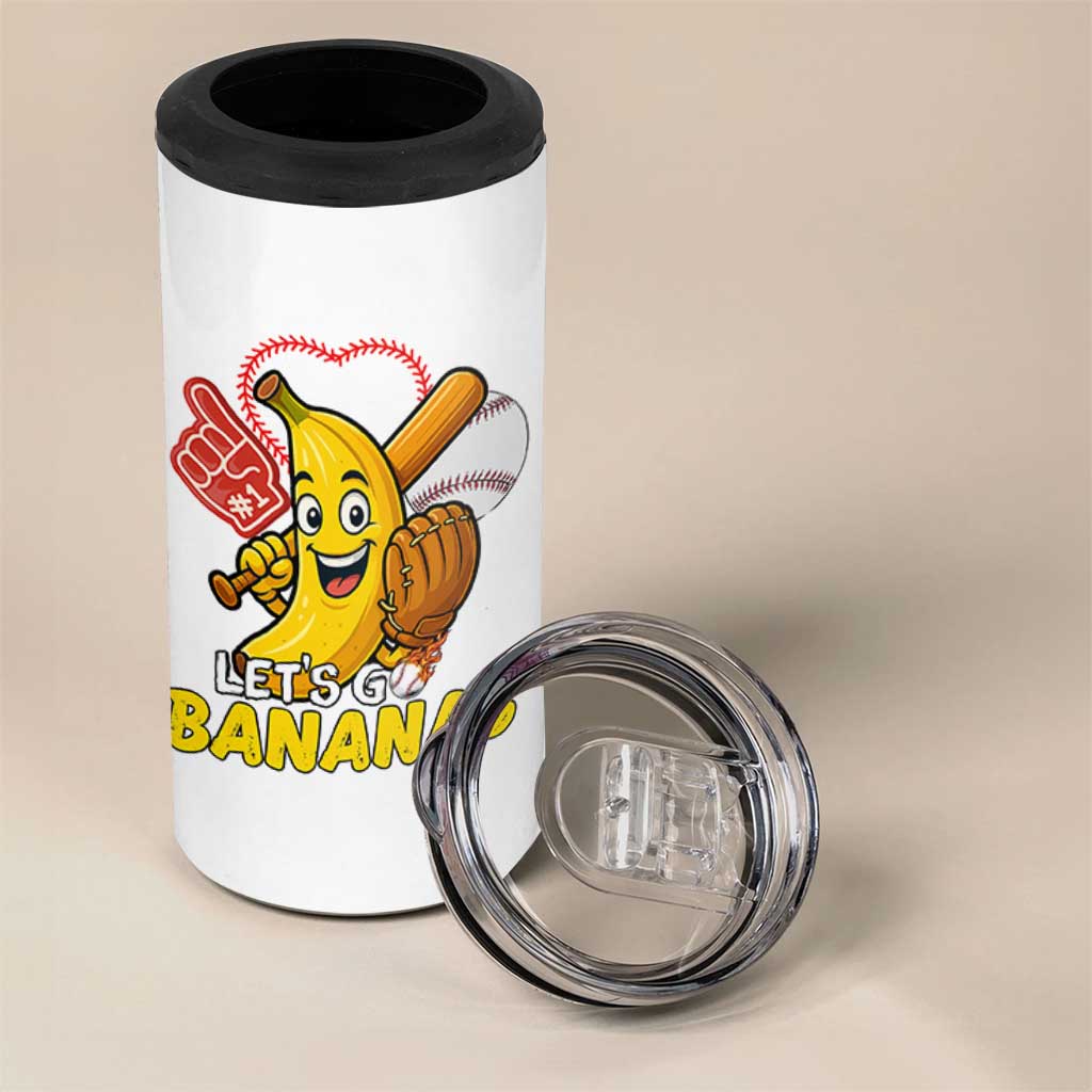 Funny Baseball 4 in 1 Can Cooler Tumbler Lets Go Bananas Fruit Sports Lover Gift