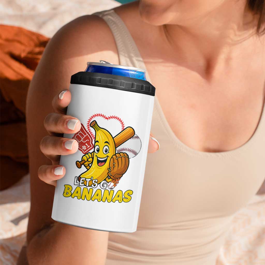 Funny Baseball 4 in 1 Can Cooler Tumbler Lets Go Bananas Fruit Sports Lover Gift