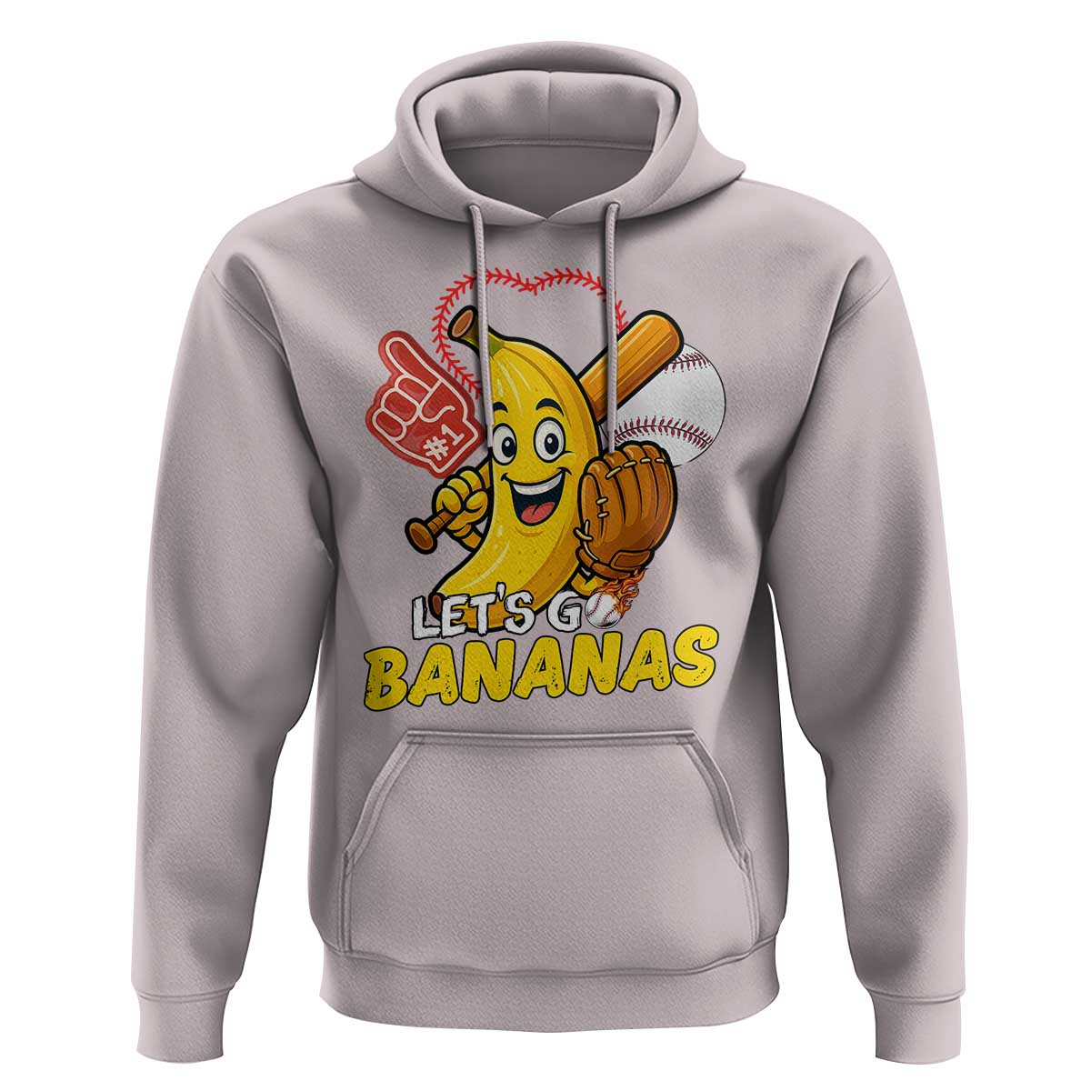 Funny Baseball Hoodie Lets Go Bananas Fruit Sports Lover Gift - Wonder Print Shop