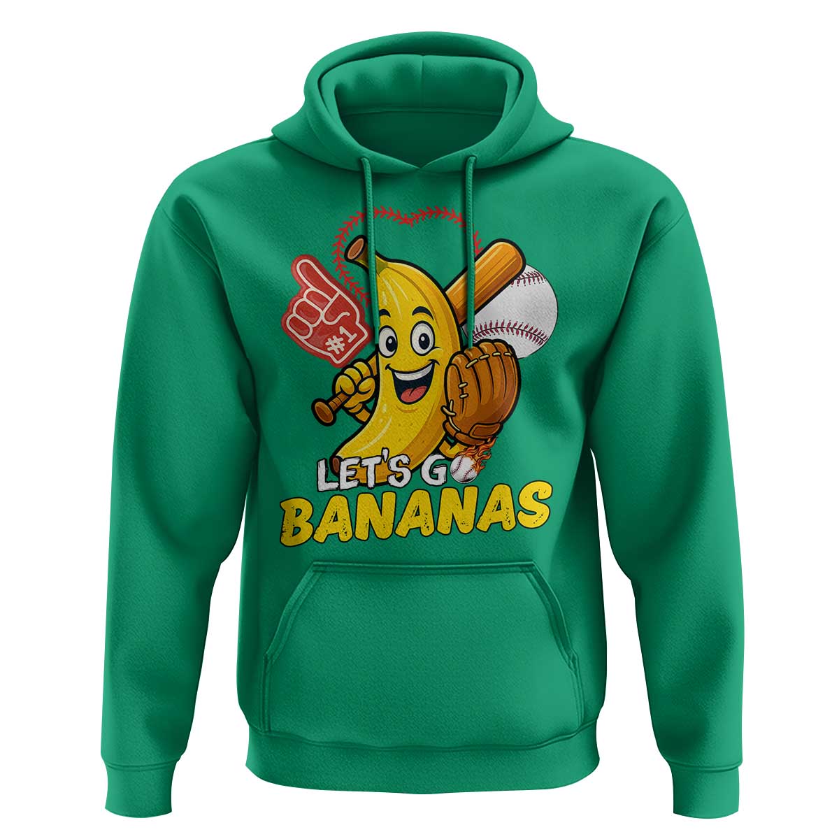 Funny Baseball Hoodie Lets Go Bananas Fruit Sports Lover Gift - Wonder Print Shop