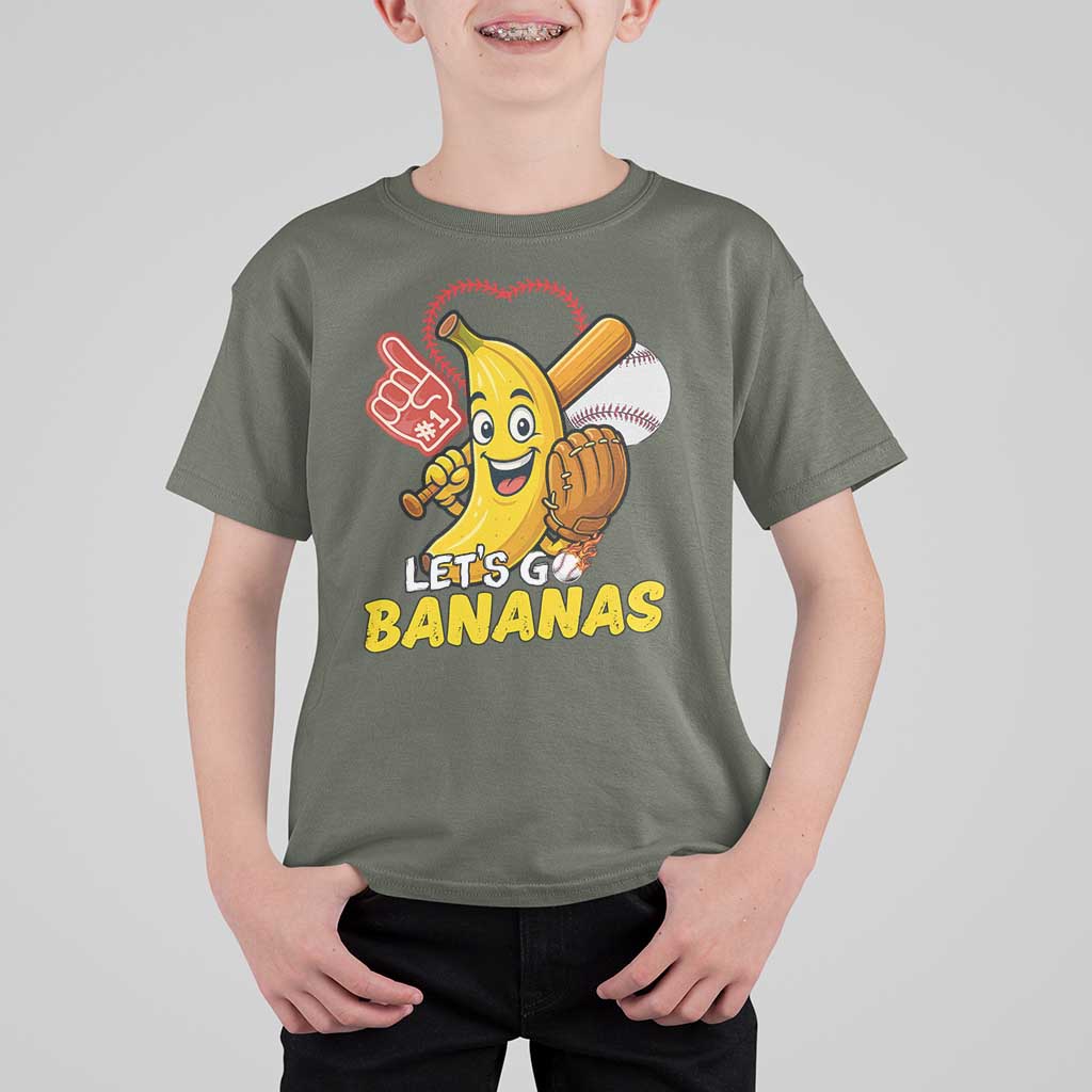 Funny Baseball T Shirt For Kid Lets Go Bananas Fruit Sports Lover Gift - Wonder Print Shop
