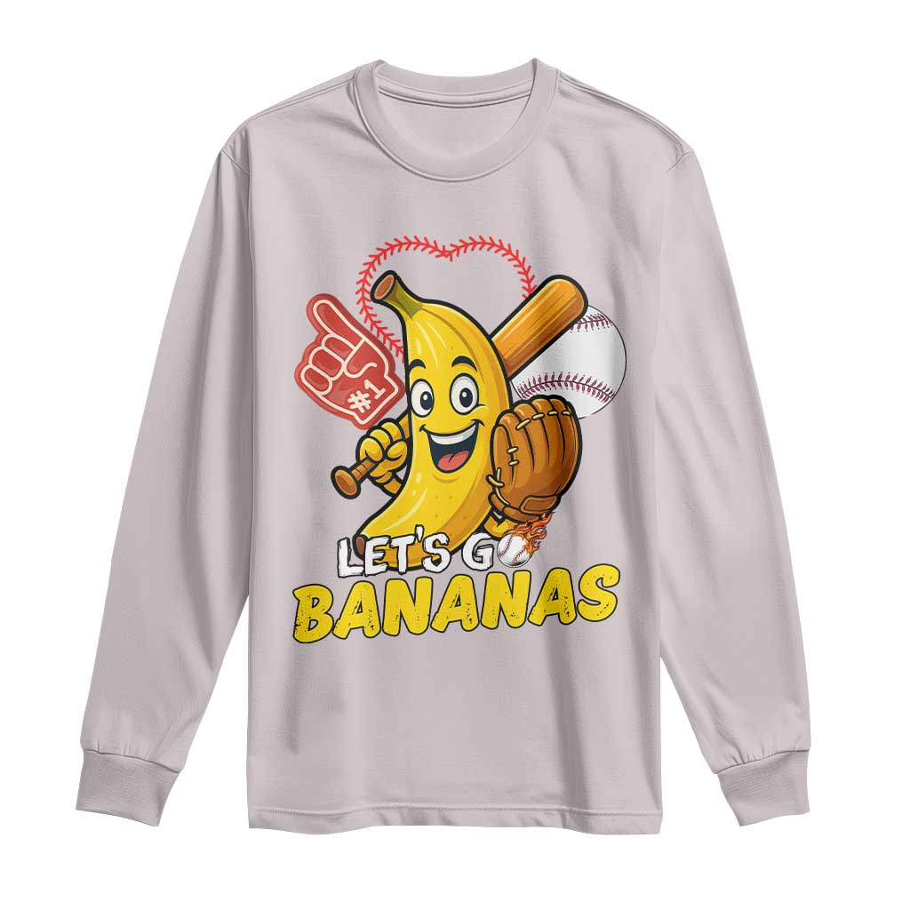 Funny Baseball Long Sleeve Shirt Lets Go Bananas Fruit Sports Lover Gift - Wonder Print Shop