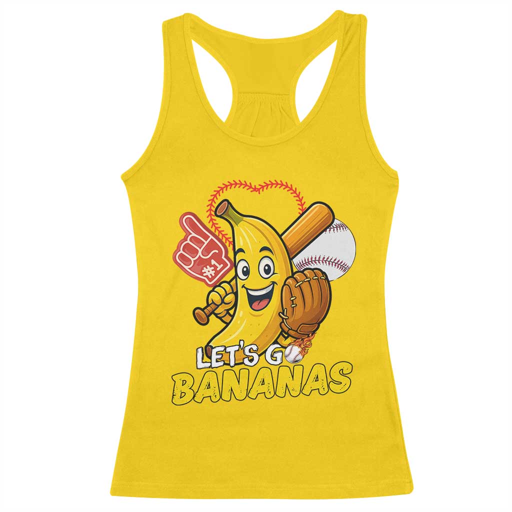 Funny Baseball Racerback Tank Top Lets Go Bananas Fruit Sports Lover Gift - Wonder Print Shop