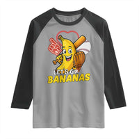 Funny Baseball Raglan Shirt Lets Go Bananas Fruit Sports Lover Gift - Wonder Print Shop