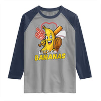 Funny Baseball Raglan Shirt Lets Go Bananas Fruit Sports Lover Gift - Wonder Print Shop