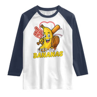 Funny Baseball Raglan Shirt Lets Go Bananas Fruit Sports Lover Gift - Wonder Print Shop