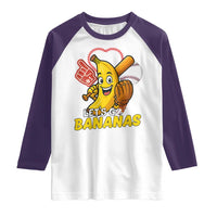 Funny Baseball Raglan Shirt Lets Go Bananas Fruit Sports Lover Gift - Wonder Print Shop