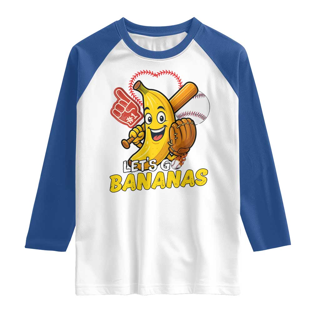 Funny Baseball Raglan Shirt Lets Go Bananas Fruit Sports Lover Gift - Wonder Print Shop