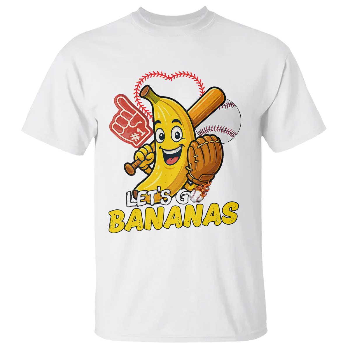 Funny Baseball T Shirt Lets Go Bananas Fruit Sports Lover Gift - Wonder Print Shop