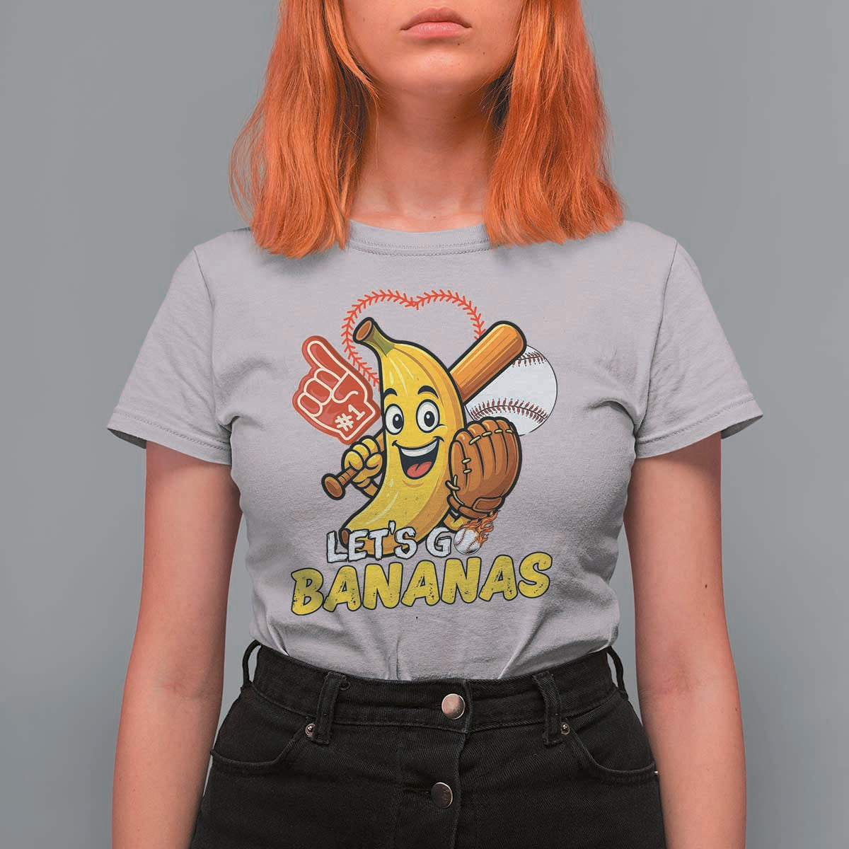 Funny Baseball T Shirt For Women Lets Go Bananas Fruit Sports Lover Gift - Wonder Print Shop