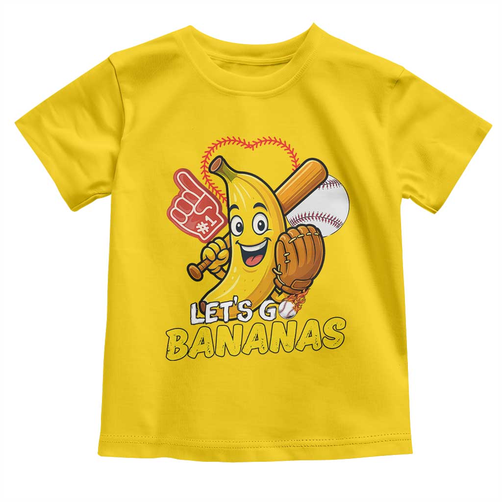 Funny Baseball Toddler T Shirt Lets Go Bananas Fruit Sports Lover Gift - Wonder Print Shop