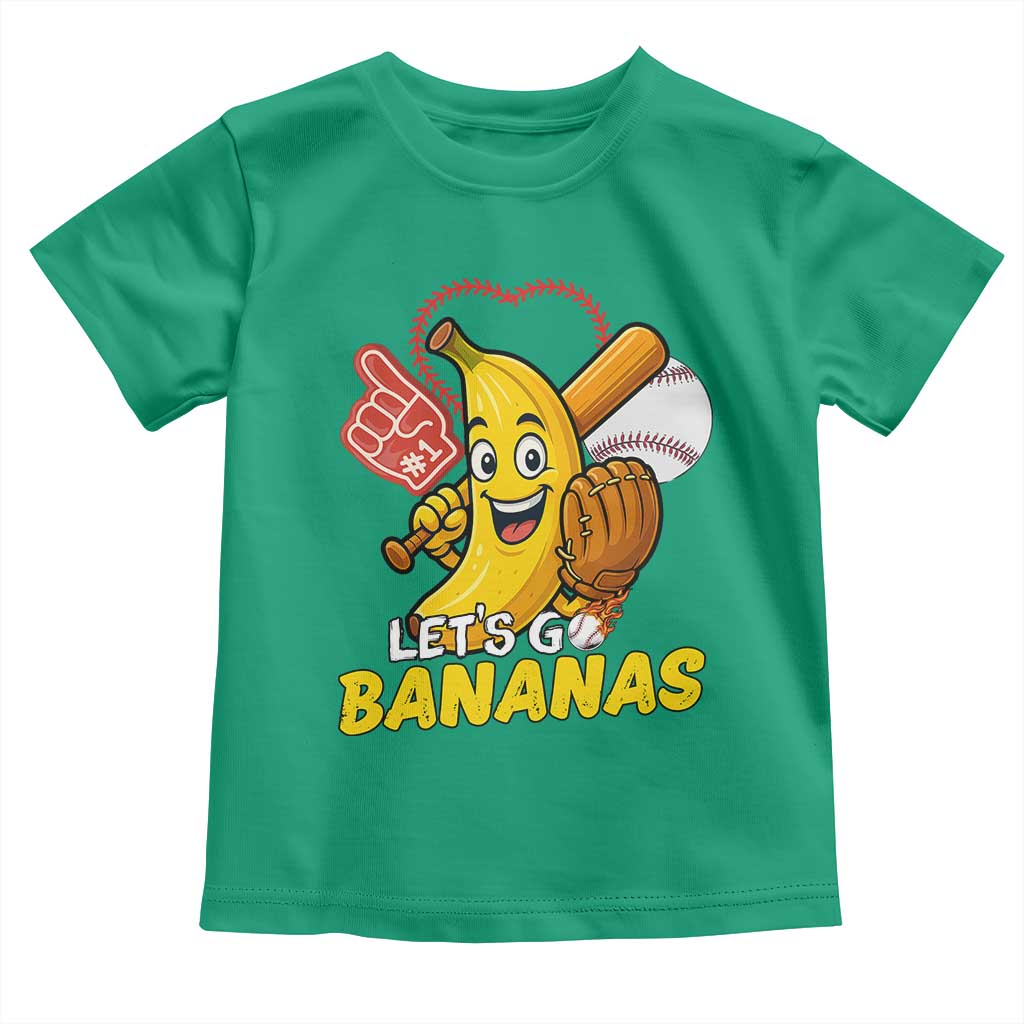 Funny Baseball Toddler T Shirt Lets Go Bananas Fruit Sports Lover Gift - Wonder Print Shop
