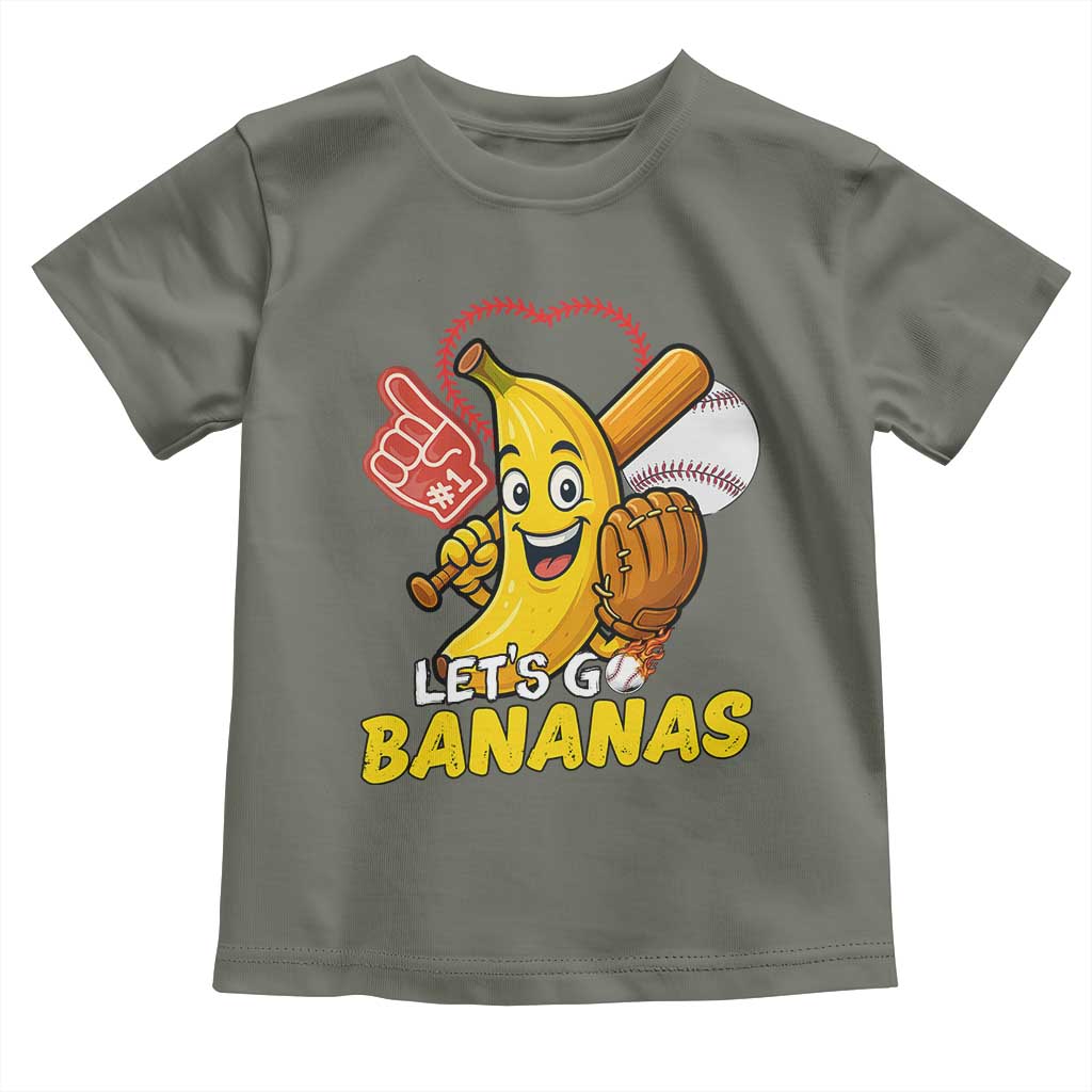 Funny Baseball Toddler T Shirt Lets Go Bananas Fruit Sports Lover Gift - Wonder Print Shop