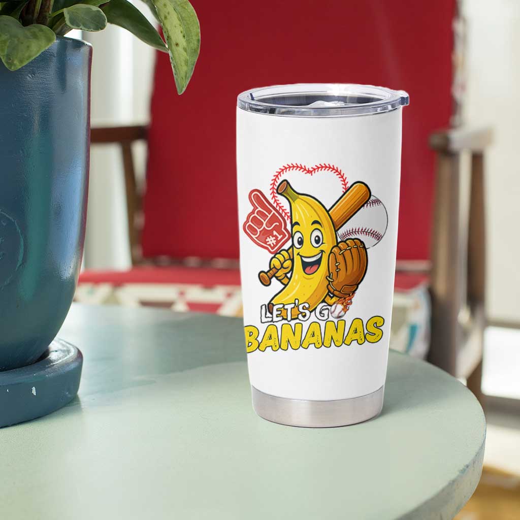 Funny Baseball Tumbler Cup Lets Go Bananas Fruit Sports Lover Gift