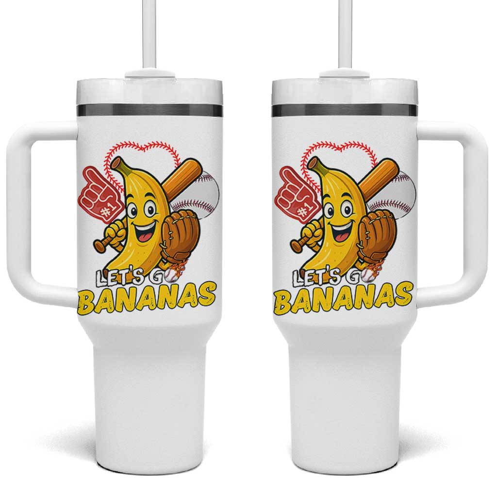 Funny Baseball Tumbler With Handle Lets Go Bananas Fruit Sports Lover Gift