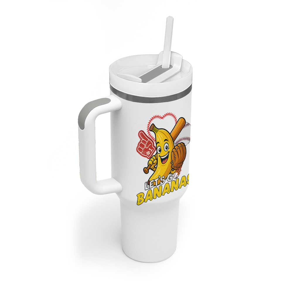 Funny Baseball Tumbler With Handle Lets Go Bananas Fruit Sports Lover Gift