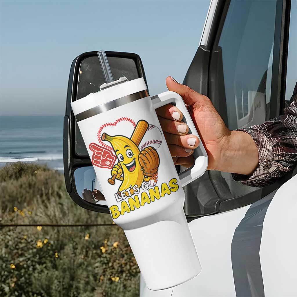 Funny Baseball Tumbler With Handle Lets Go Bananas Fruit Sports Lover Gift