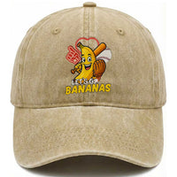 Funny Baseball Washed Cotton Baseball Cap Lets Go Bananas Fruit Sports Lover Gift