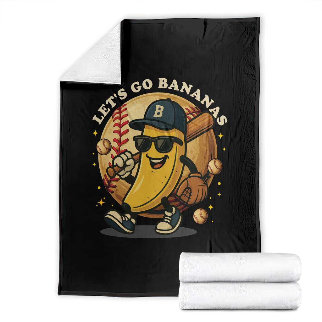 Funny Banana Baseball Throw Blanket Sports Humor Banana Baseball - Wonder Print Shop