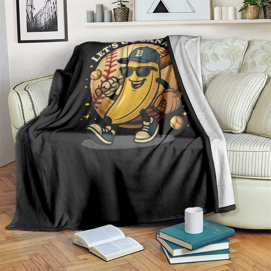 Funny Banana Baseball Throw Blanket Sports Humor Banana Baseball - Wonder Print Shop