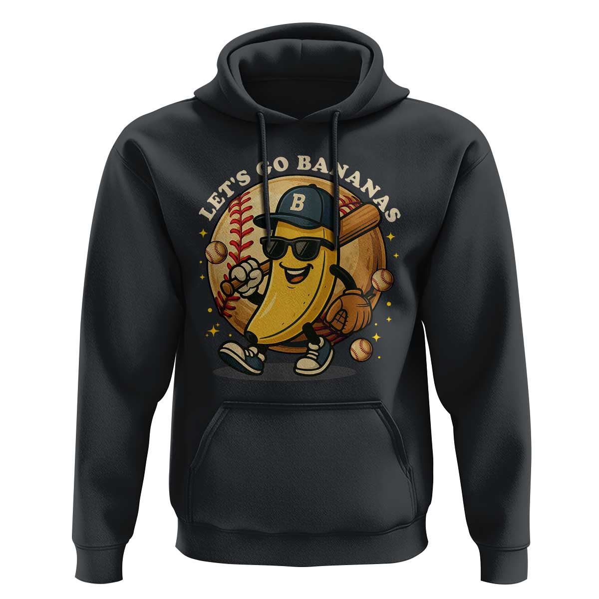 Funny Banana Baseball Hoodie Sports Humor Banana Baseball - Wonder Print Shop
