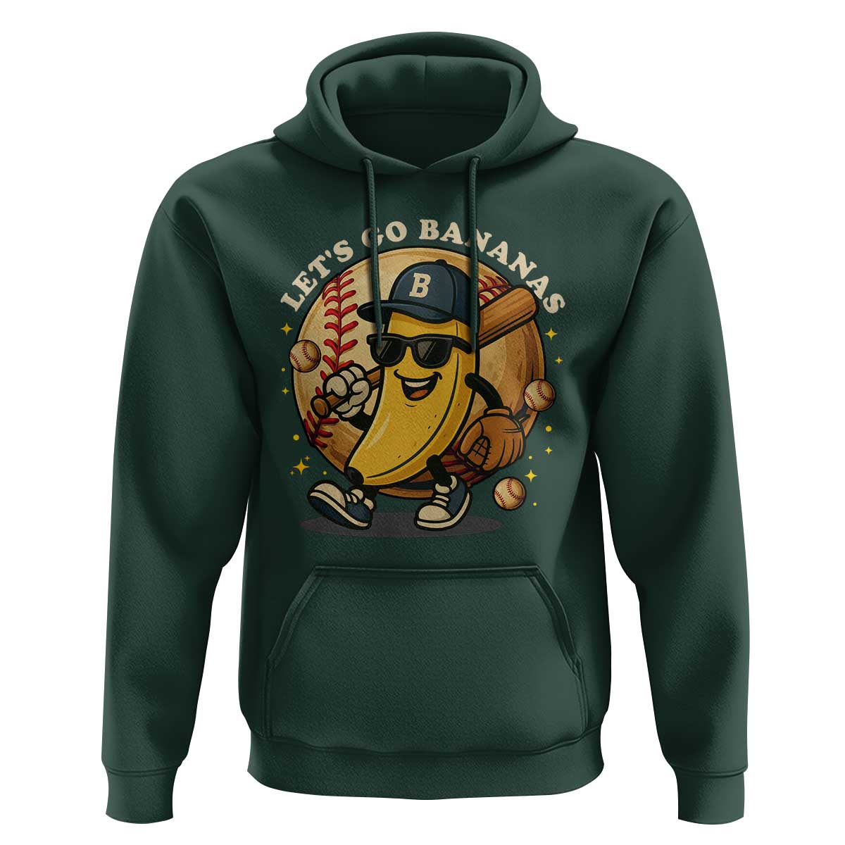 Funny Banana Baseball Hoodie Sports Humor Banana Baseball - Wonder Print Shop