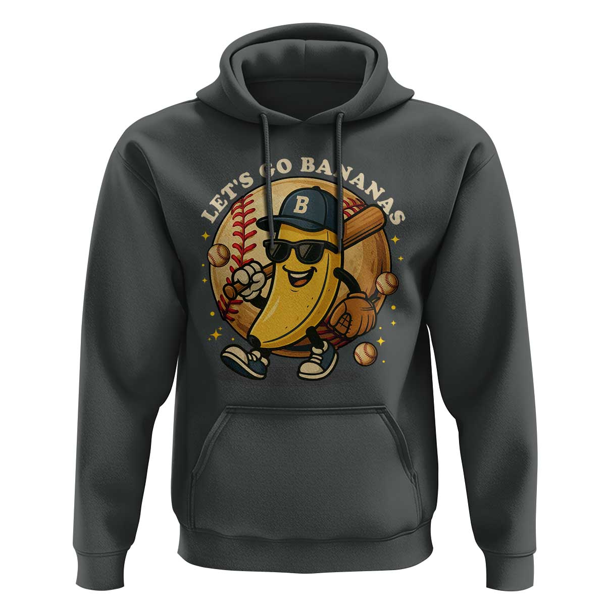 Funny Banana Baseball Hoodie Sports Humor Banana Baseball - Wonder Print Shop