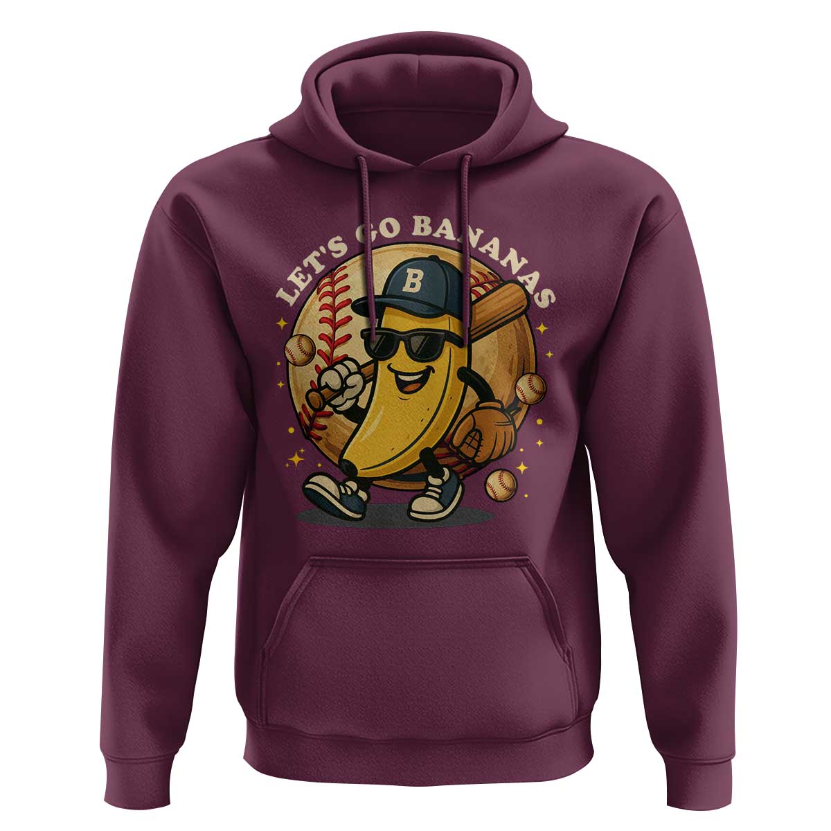 Funny Banana Baseball Hoodie Sports Humor Banana Baseball - Wonder Print Shop