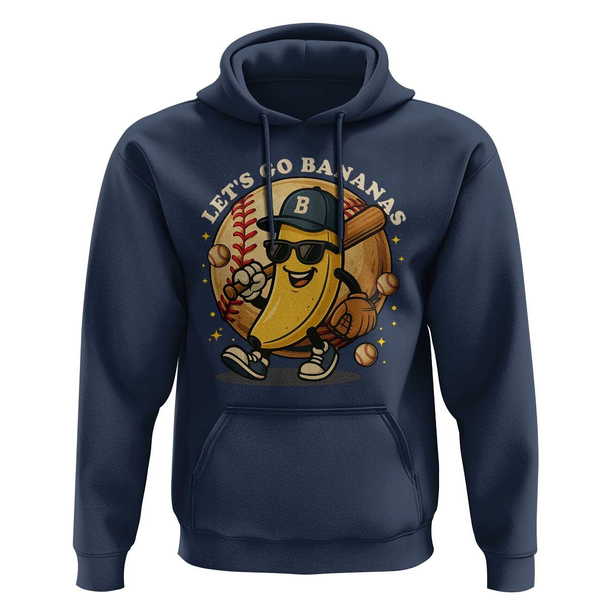 Funny Banana Baseball Hoodie Sports Humor Banana Baseball - Wonder Print Shop