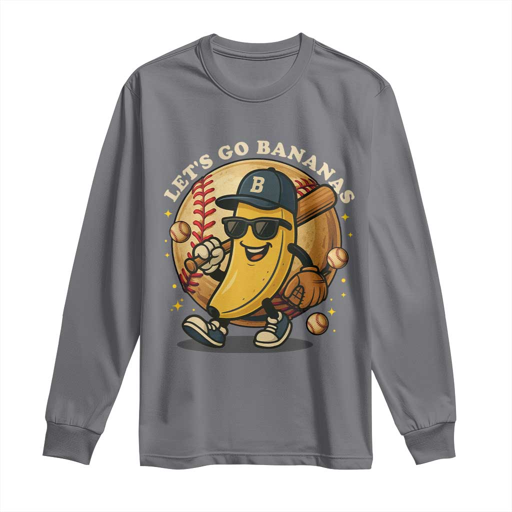 Funny Banana Baseball Long Sleeve Shirt Sports Humor Banana Baseball - Wonder Print Shop