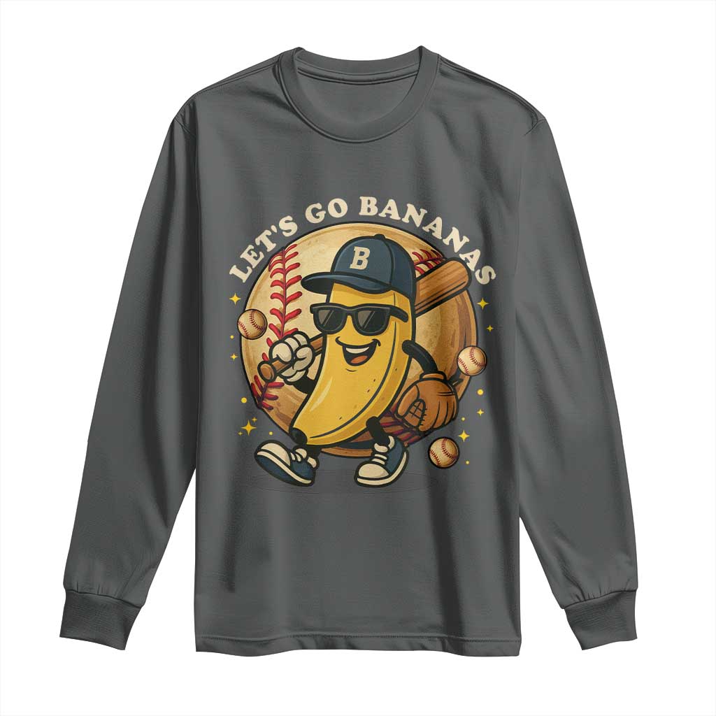 Funny Banana Baseball Long Sleeve Shirt Sports Humor Banana Baseball - Wonder Print Shop