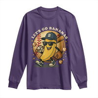 Funny Banana Baseball Long Sleeve Shirt Sports Humor Banana Baseball - Wonder Print Shop
