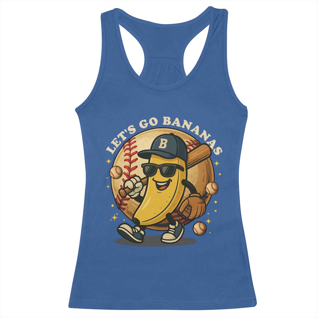 Funny Banana Baseball Racerback Tank Top Sports Humor Banana Baseball - Wonder Print Shop