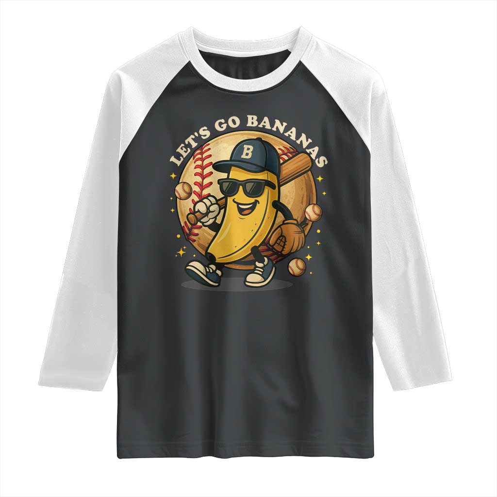 Funny Banana Baseball Raglan Shirt Sports Humor Banana Baseball - Wonder Print Shop