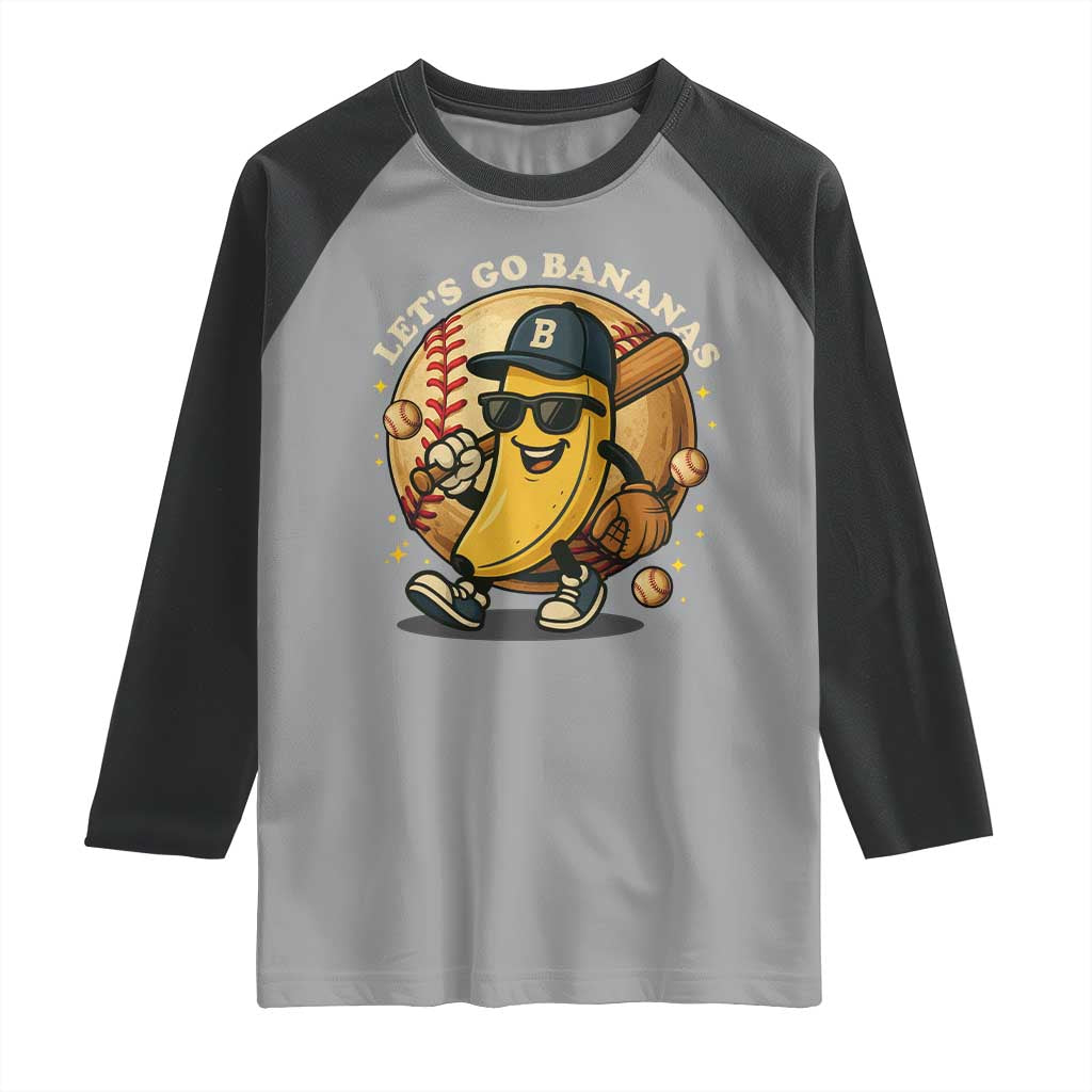 Funny Banana Baseball Raglan Shirt Sports Humor Banana Baseball - Wonder Print Shop
