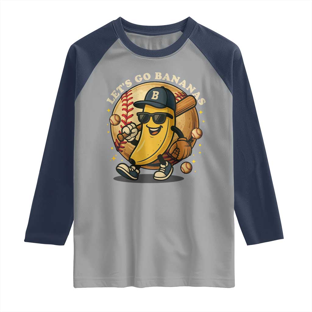 Funny Banana Baseball Raglan Shirt Sports Humor Banana Baseball - Wonder Print Shop