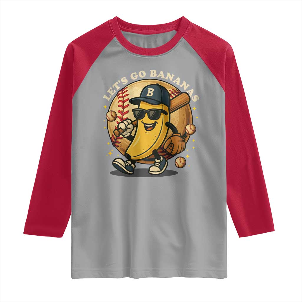 Funny Banana Baseball Raglan Shirt Sports Humor Banana Baseball - Wonder Print Shop