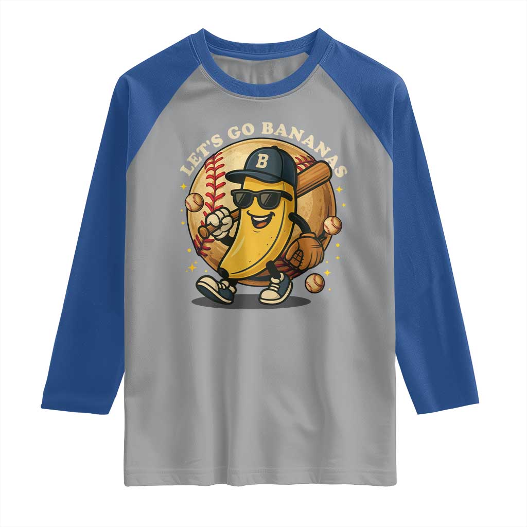Funny Banana Baseball Raglan Shirt Sports Humor Banana Baseball - Wonder Print Shop