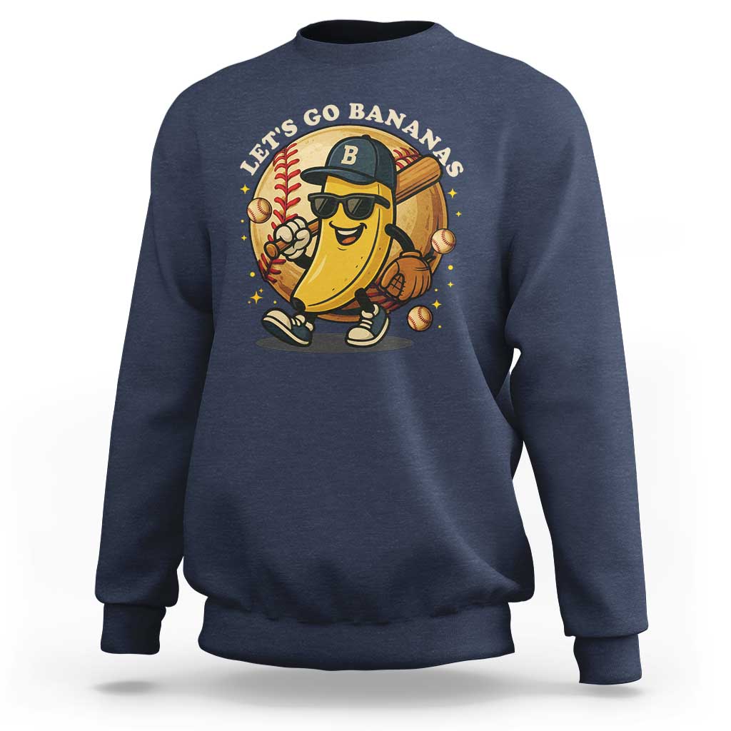 Funny Banana Baseball Sweatshirt Sports Humor Banana Baseball - Wonder Print Shop