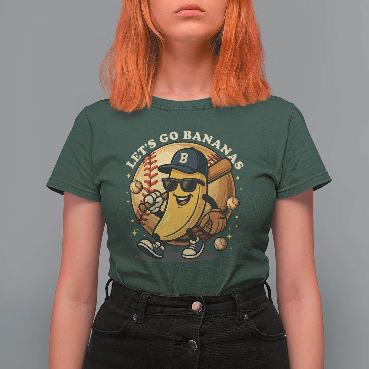 Funny Banana Baseball T Shirt For Women Sports Humor Banana Baseball - Wonder Print Shop