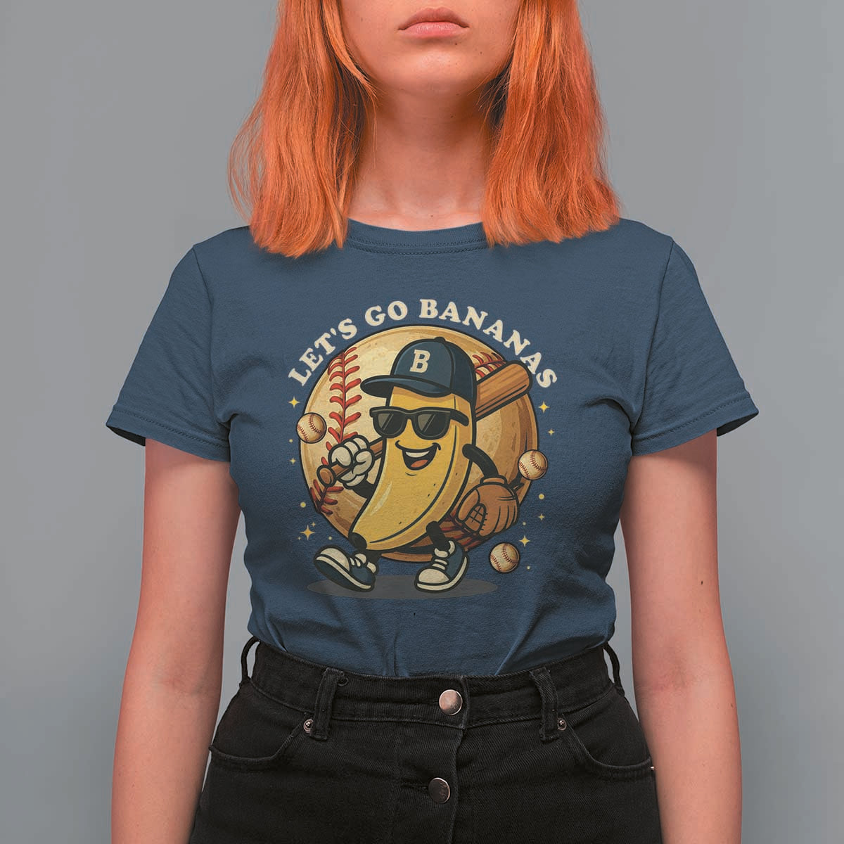 Funny Banana Baseball T Shirt For Women Sports Humor Banana Baseball - Wonder Print Shop