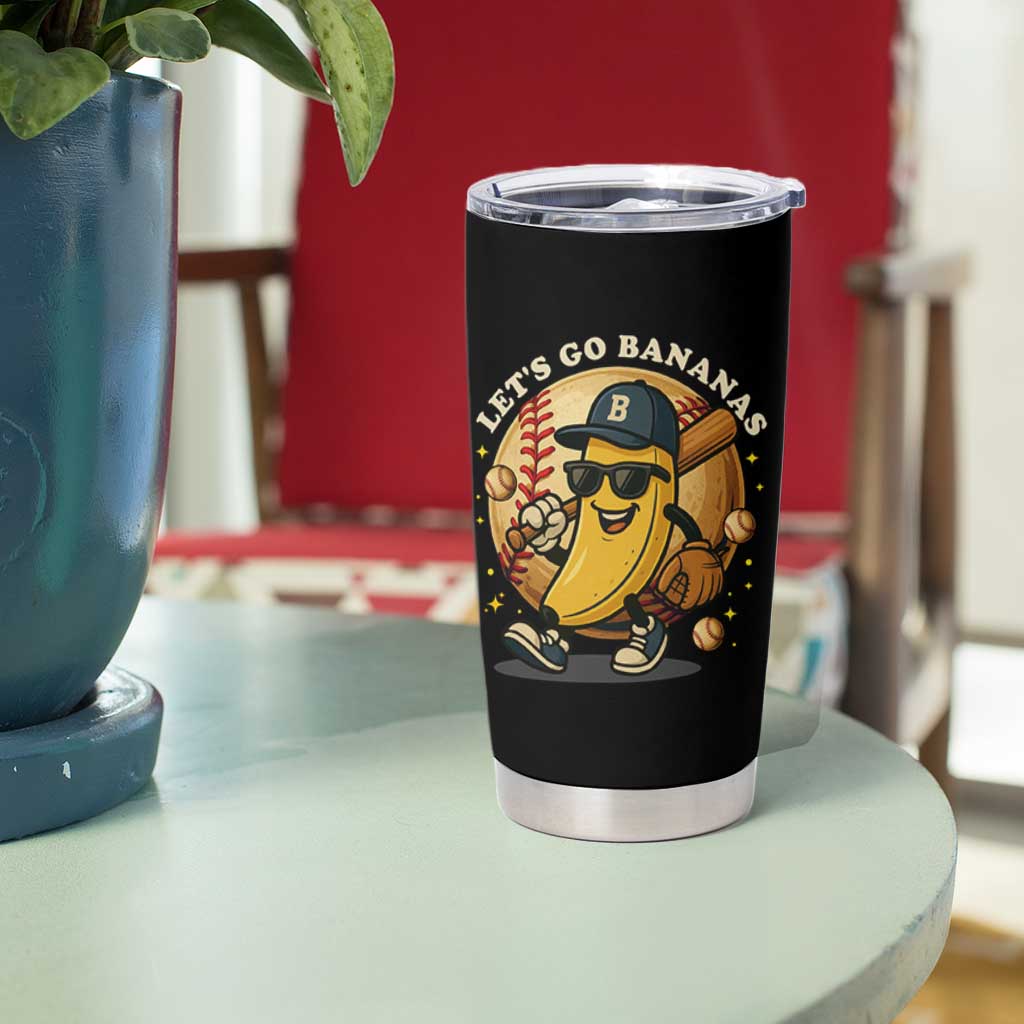 Funny Banana Baseball Tumbler Cup Sports Humor Banana Baseball