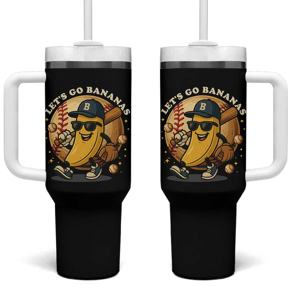 Funny Banana Baseball Tumbler With Handle Sports Humor Banana Baseball